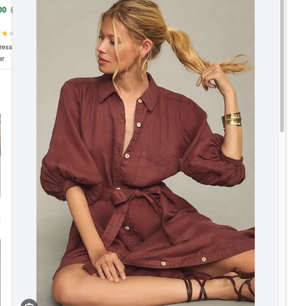 Anthropologie Maeven Linen Shirt Dress